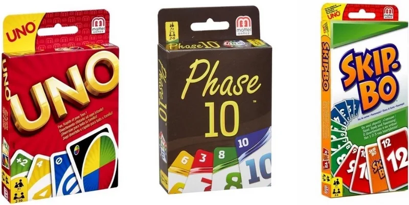 Spellenbundel - 3 Stuks - Uno & Phase 10 & Skip-Bo från Hasbro Gaming – kartong
