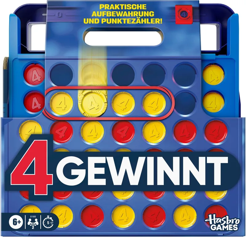 Spiel 4 gewinnt, Gesellschaftsspiel från Hasbro Gaming, utgåva Bunt – kartong