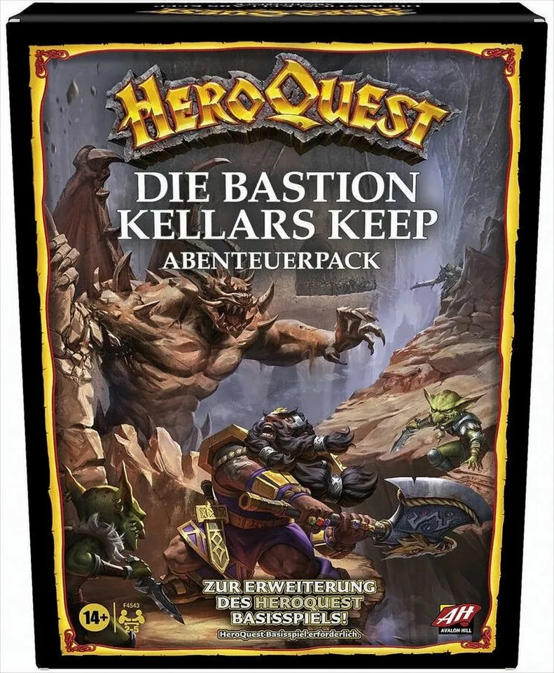 Spiel HeroQuest - Die Bastion Kellars Keep - Erweiterung fra Hasbro Gaming, Schwarz-udgave – æske