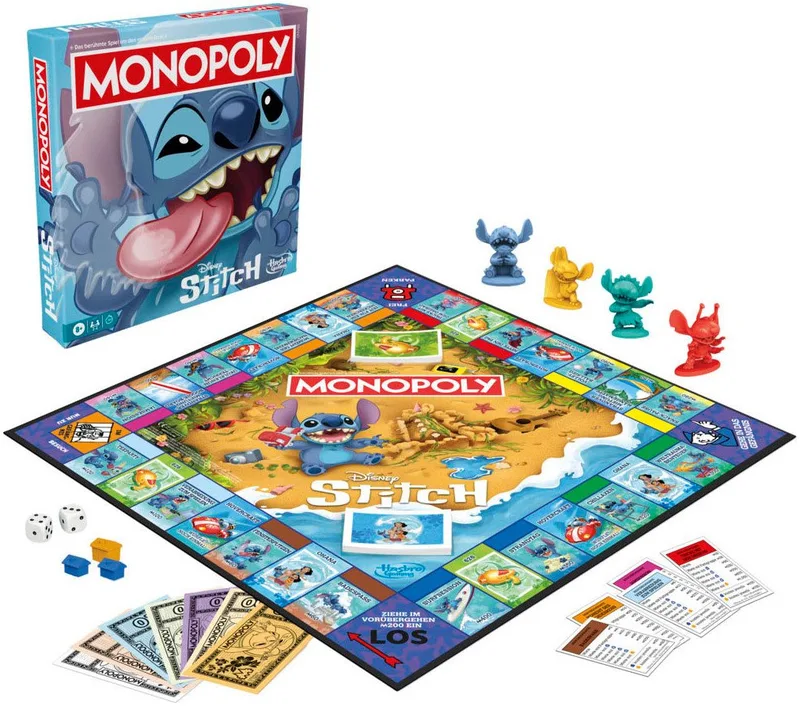 Spiel Monopoly Disney Stitch, Gesellschaftsspiel fra Hasbro Gaming, Bunt-udgave – æske