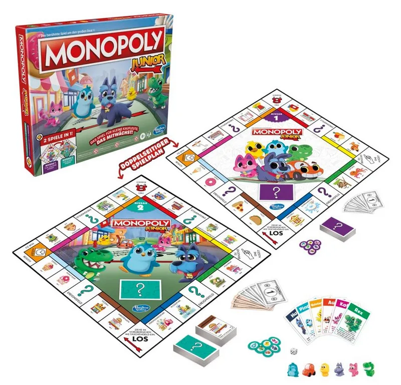 Spiel Monopoly Junior, Monopoly Junior from Hasbro Gaming, Bunt edition – box