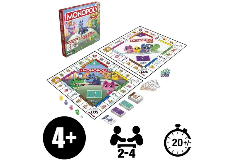 Spiel Monopoly Junior Square 2 In 1 von Hasbro Gaming – Schachtel