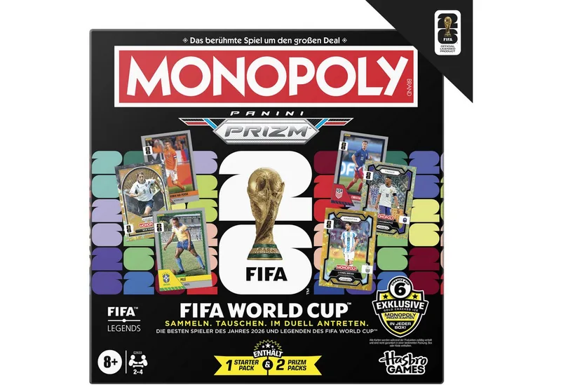 Spiel Monopoly Panini Prizm: FIFA World Cup, Gesellschaftsspiel de Hasbro Gaming, édition Bunt – boîte