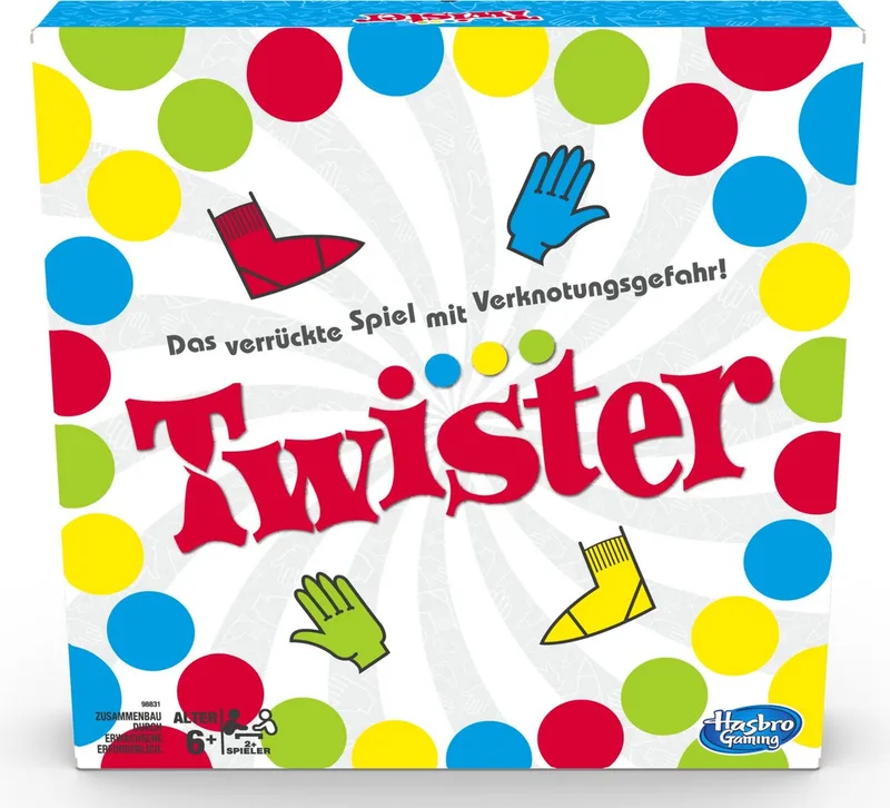 Spiel Twister, das verrückte Spiel, Made in Europe fra Hasbro Gaming, Bunt-udgave – æske
