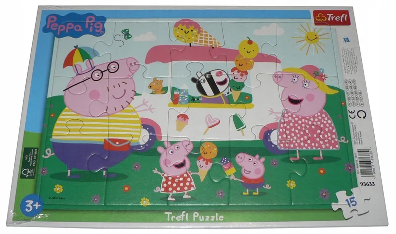 Trefl Peppa Pig Puzzel met Frame - 15 stukjes fra Hasbro Gaming, Flerfarvet-udgave – æske