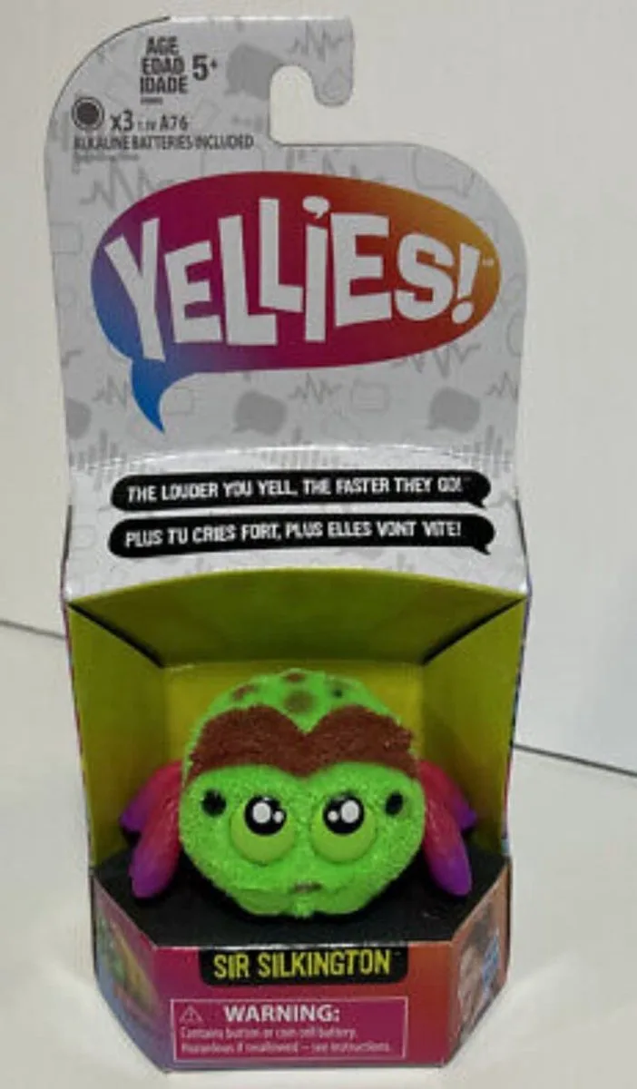 Yellies - Sir Silkington - Groene spin - Reageert op geluid van Hasbro fra Hasbro Gaming, Diverse kleuren-udgave – æske