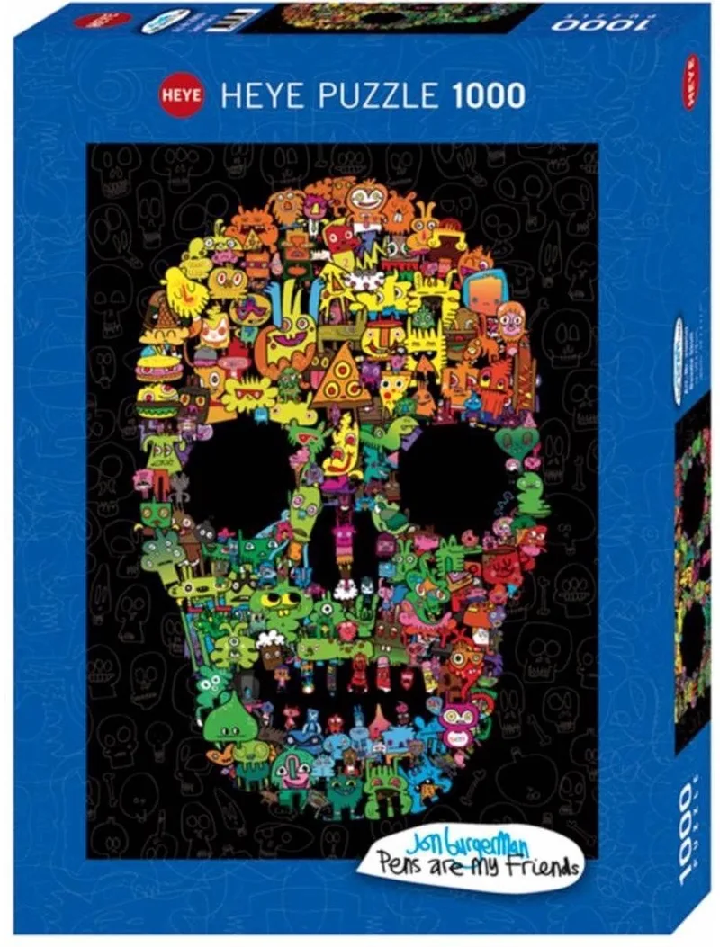 Doodle Skull Puzzle 1000 Teile van Heye, editie Meerkleurig – doos