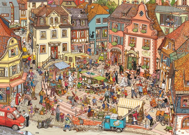 legpuzzel Market Place van Göbel / Knorr, 1000 stukjes from Heye, Multicolour edition – box