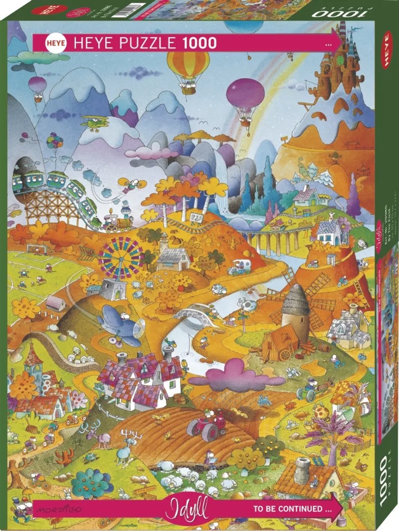 legpuzzel Mordillo By the Field 1000 stukjes puzzelspel. van Heye, editie Meerkleurig – doos