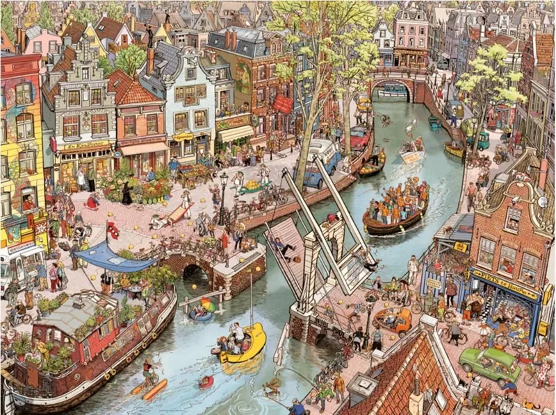 legpuzzel Say Cheese 1500 stukjes - cartoon puzzel Amsterdam. van Heye, editie Meerkleurig – doos