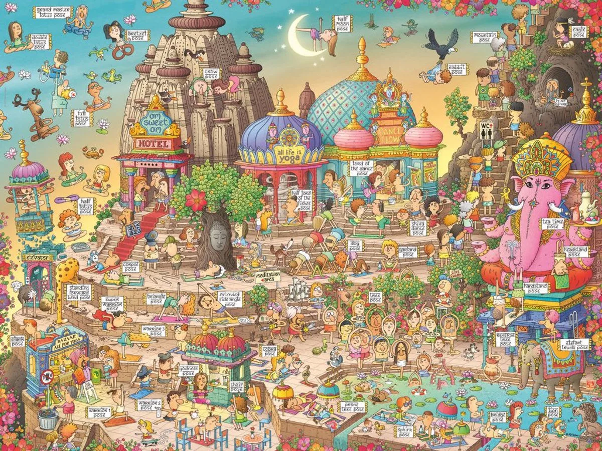 legpuzzel Yogaland 1500 stukjes kleurrijk puzzelplezier. fra Heye, Flerfarvet-udgave – æske