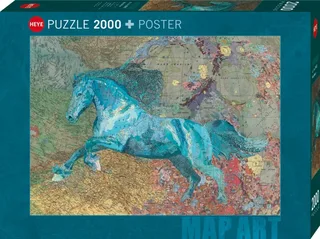 Map Horse – legpuzzel 2000 stukjes – poster from Heye, Green edition – box 2 of 2