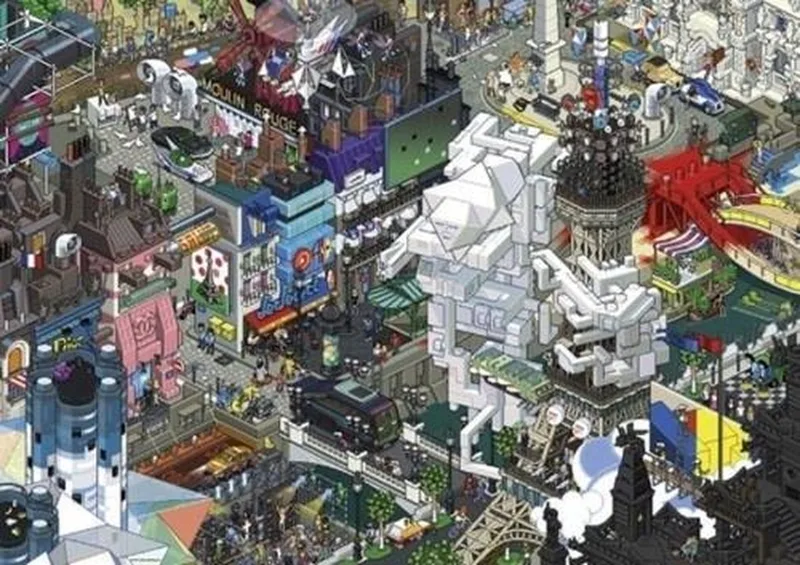 Paris eBoy - Legpuzzel van 1500 stukjes - Pixelafbeelding van Heye, editie Meerkleurig – doos