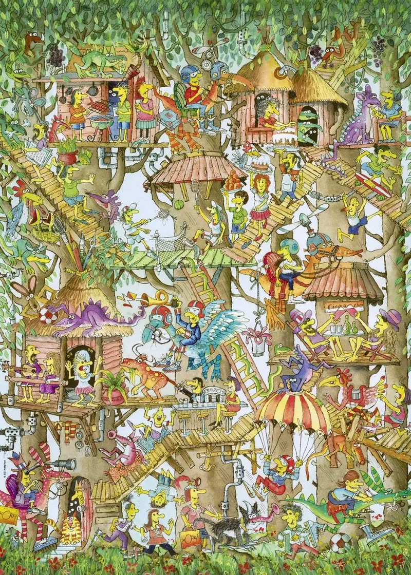 Puzzel 1000 Stukken - Boomhutten, Paul van Heye, editie Meerkleurig – doos