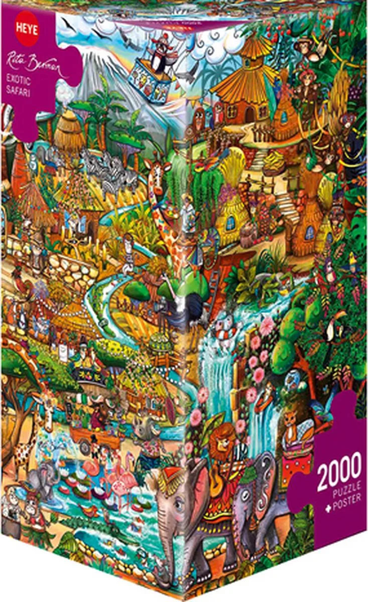 Puzzel 2000 Stukken Exotisch Safari van Heye, editie Meerkleurig – doos