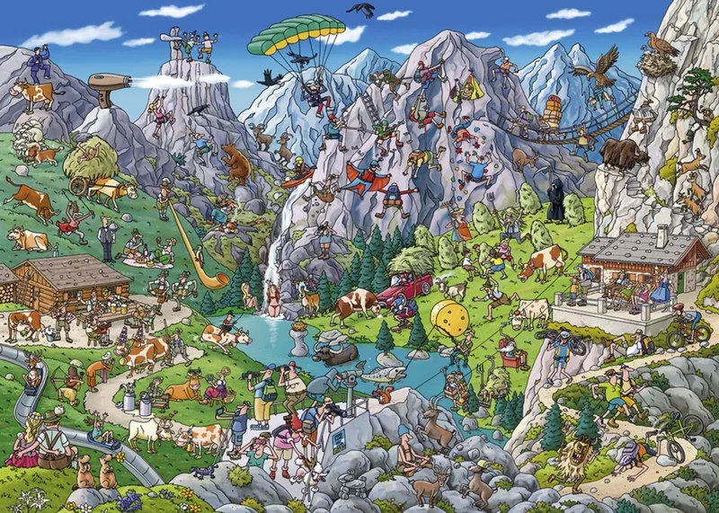 Puzzel Alpine Fun 1000 Stukjes Driehoek. Heye 29680 de Heye, édition Multicolore – boîte