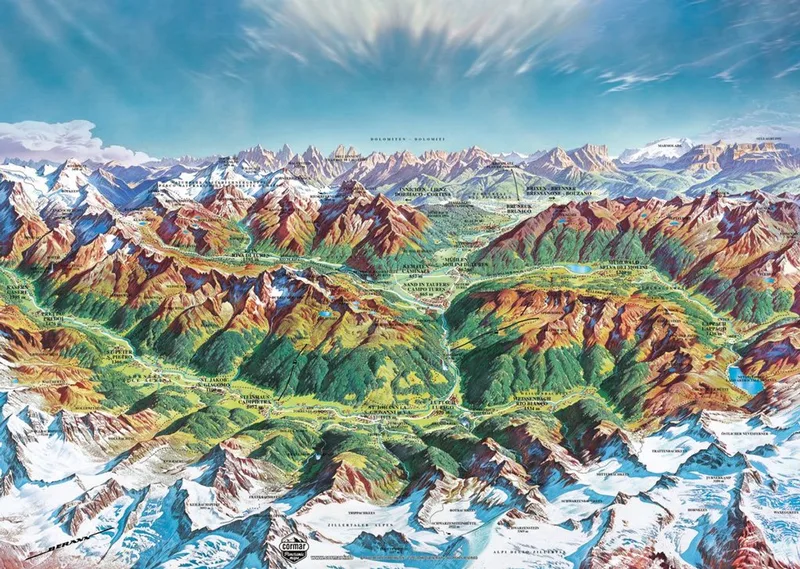 puzzel Alpine Mountain World 2000 stukjes - legpuzzel bergwereld. von Heye, Ausgabe Mehrfarbig – Schachtel
