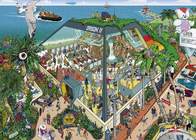 puzzel Beauty Centre 1000 stukjes cartoon Marc Herold. från Heye, utgåva Flerfärgad – kartong