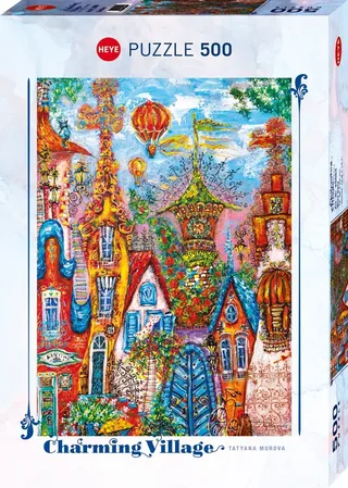 puzzel Blue Gate 500 stukjes - Charming Village puzzel. fra Heye, Flerfarvet-udgave – æske 2 af 2