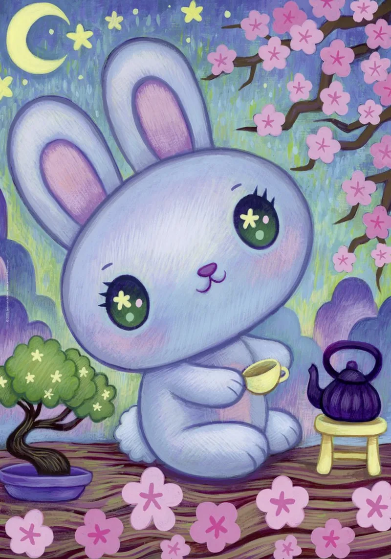 puzzel Bunny Zen Garden 500 stukjes - Dreaming serie. de Heye, édition Multicolore – boîte