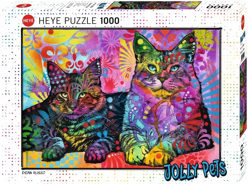 Puzzel Devote.2 Cats 1000. fra Heye, Flerfarvet-udgave – æske