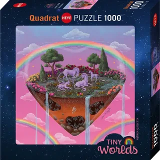 puzzel eenhoorns 1000 stukjes vierkant puzzelplezier. de Heye, édition Multicolore – boîte 2 sur 2