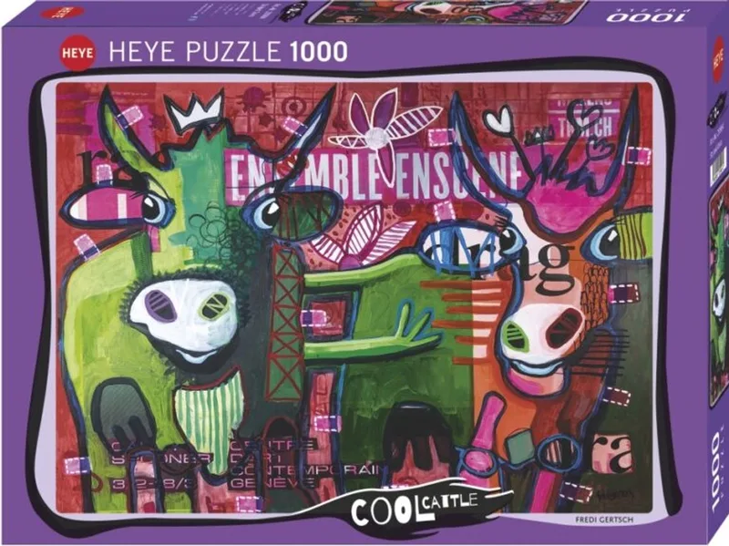 Puzzel Gestreepte Koeien 1000. de Heye, édition Multicolore – boîte