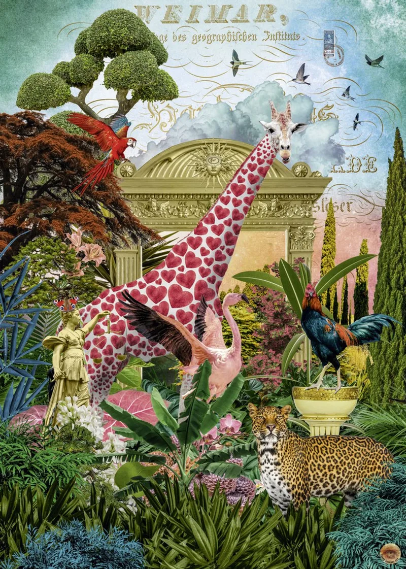 puzzel Giraffolove 1000 stukjes - Fauna Fantasies puzzel. från Heye, utgåva Flerfärgad – kartong