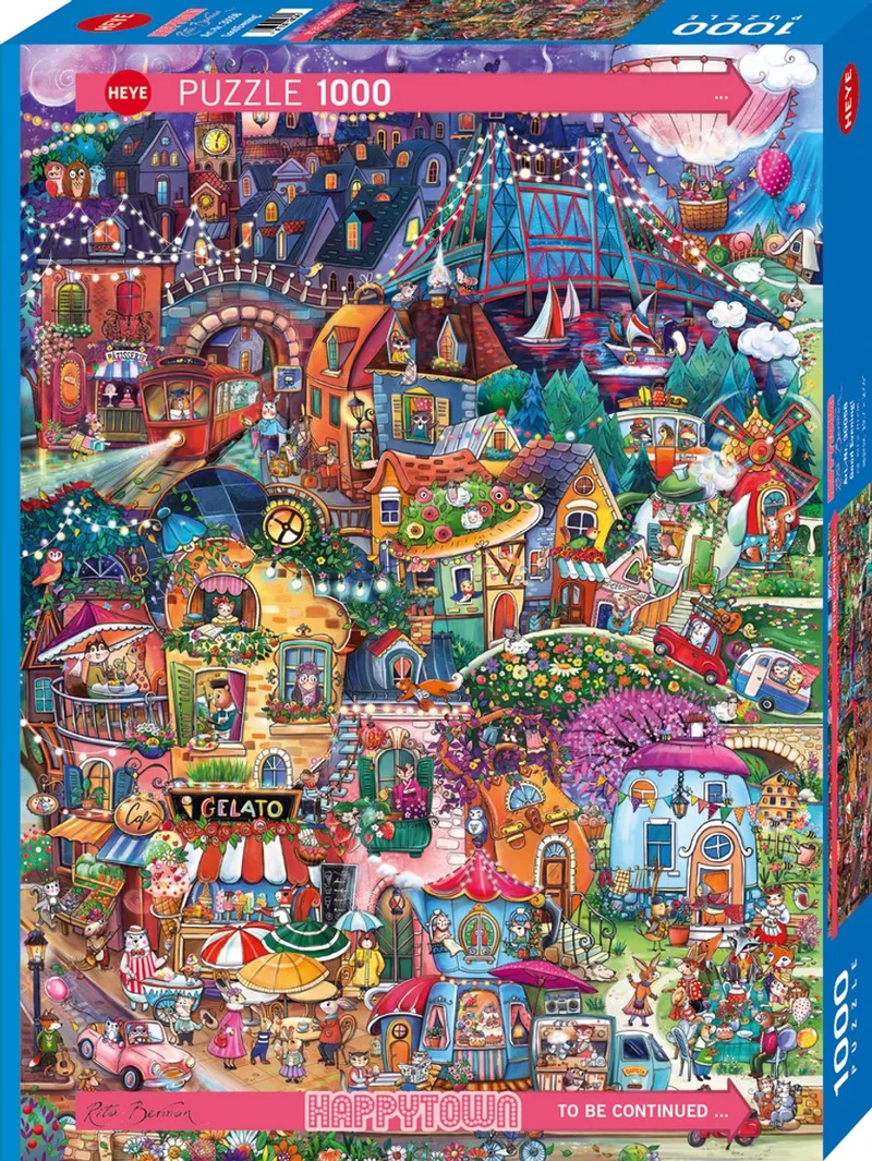 Puzzel Good Evening, Happytown 1000 Heye * levertijd onbekend *. van Heye, editie Meerkleurig – doos