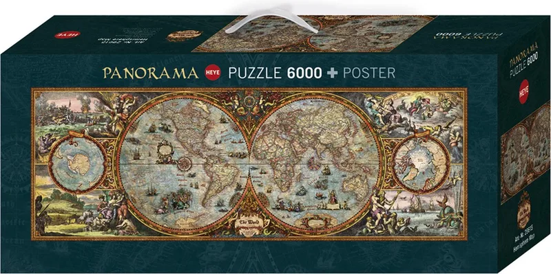 Puzzel Hemisphere Map 6000 Pan.Heye 29615. from Heye, Multicolour edition – box