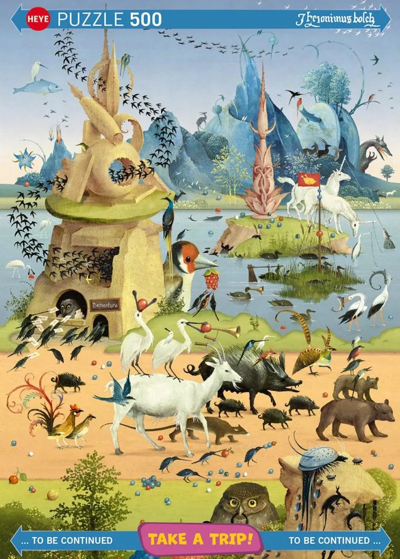 puzzel Hieronymus Bosch 500 stukjes - kunst puzzel. de Heye, édition Multicolore – boîte