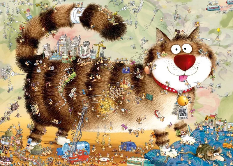 puzzel katten 1000 stukjes - Legpuzzel voor volwassenen. fra Heye, Flerfarvet-udgave – æske