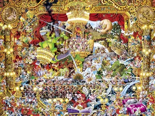 puzzel Opera Chaotica 1500 stukjes cartoon klassieker. fra Heye, Flerfarvet-udgave – æske 1 af 2