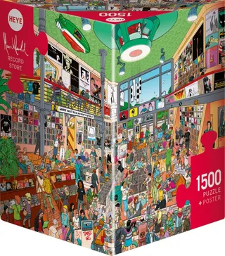 puzzel Record Store 1500 stukjes - cartoon puzzel volwassenen. from Heye, Multicolour edition – box 2 of 2