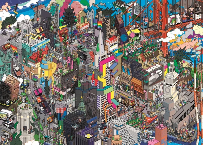 puzzel San Francisco 1000 stukjes - legpuzzel voor volwassenen. from Heye, Multicolour edition – box