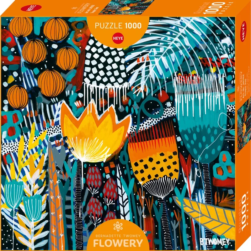 puzzel Tropic Sun 1000 stukjes vierkant Flowery puzzel. van Heye, editie Meerkleurig – doos