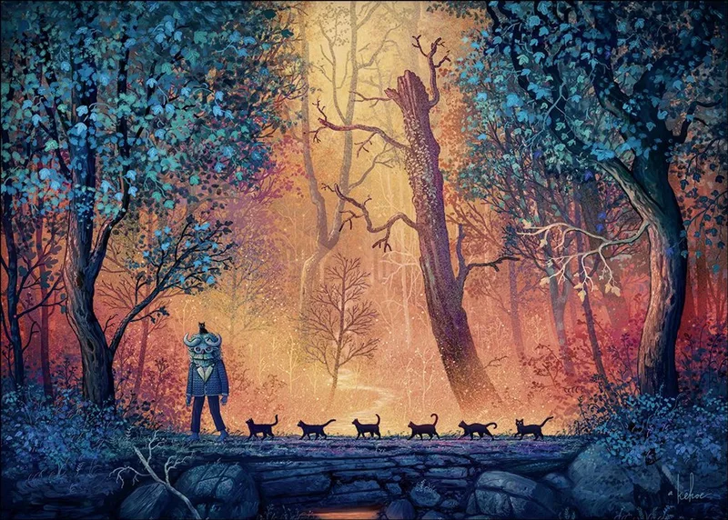 puzzel Woodland March legpuzzel 1000 stukjes landschap. van Heye, editie Meerkleurig – doos