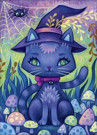 Puzzle Chat Sorcière - 1000 pièces van Heye – doos 1 van 2