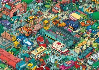 Puzzle Cimetière de Voitures - 1000 pièces van Heye – doos 1 van 2
