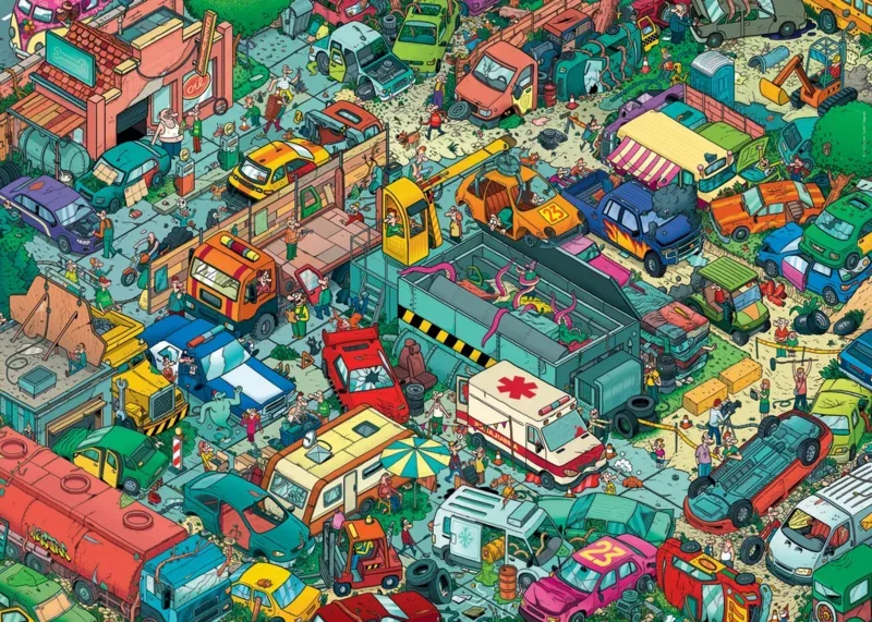 Puzzle Cimetière de Voitures - 1000 pièces de Heye – boîte