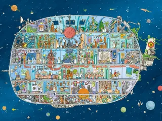 Puzzle Mattias Adolfsson - Spaceship - 1500 pièces van Heye – doos 1 van 2