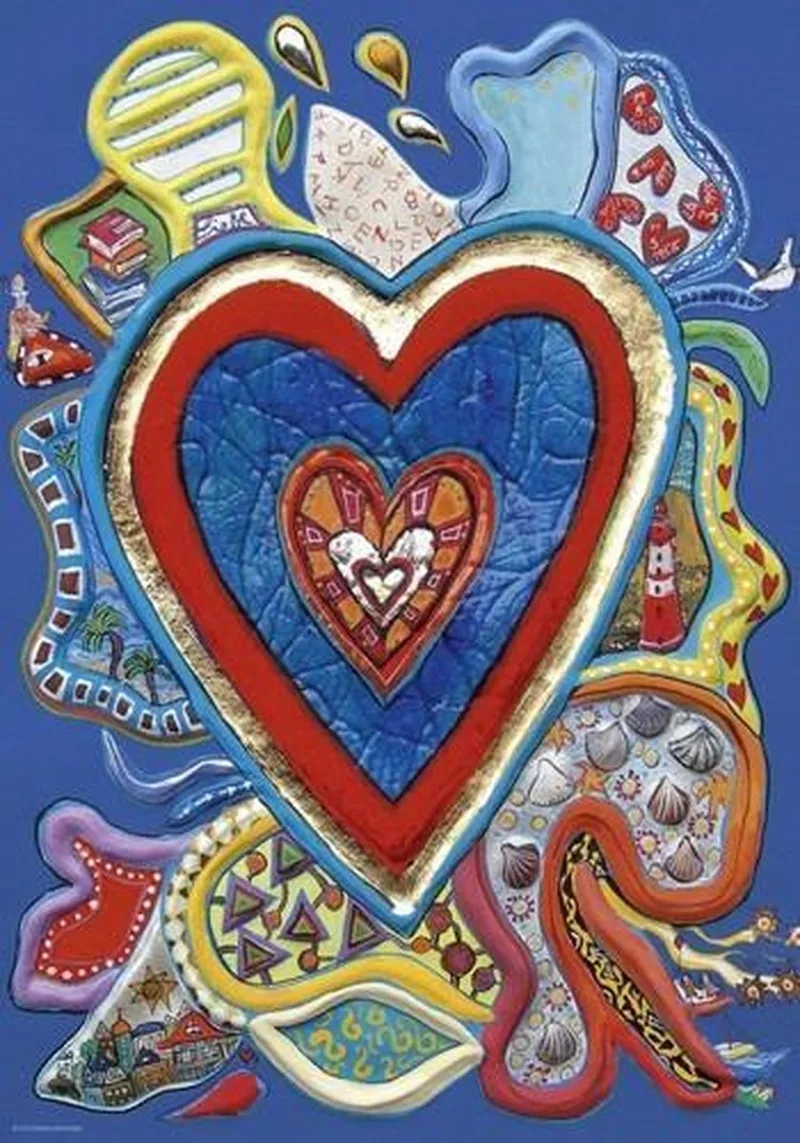 Steinmayer, S: Red & Blue Puzzle 500 Teile from Heye, Blue edition – box