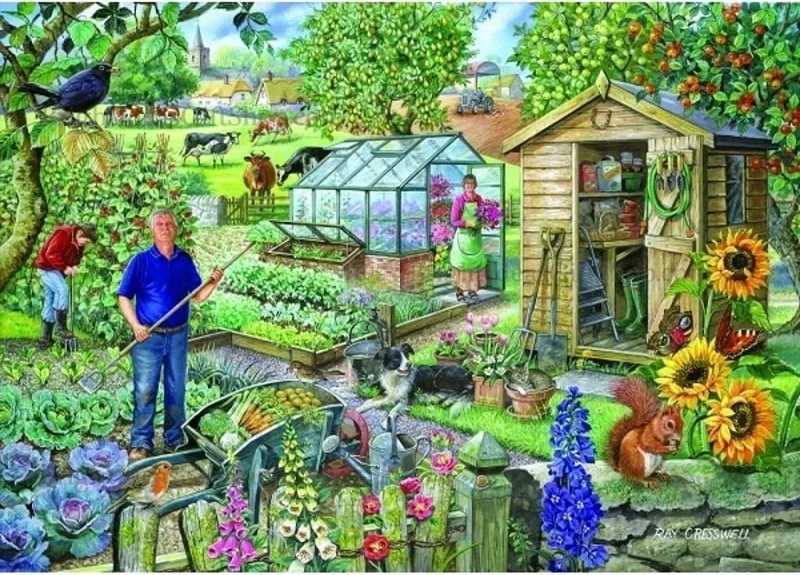 At The Allotment Puzzel 500 Stukjes XL van House of Puzzles, editie Meerkleurig – doos