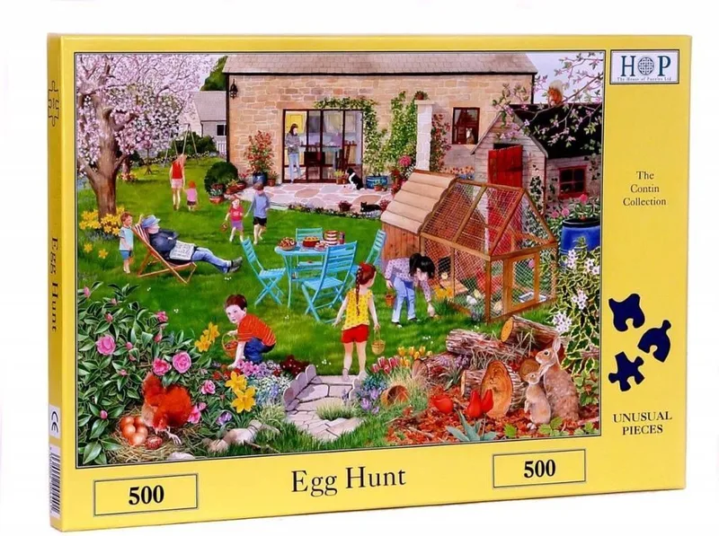 Egg Hunt - 500 Piece Jigsaw Puzzle. från House of Puzzles, utgåva Flerfärgad – kartong