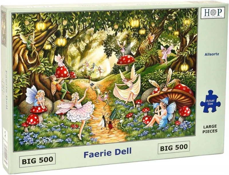 Faerie Dell - BIG 500 Piece Jigsaw Puzzle. fra House of Puzzles, Flerfarvet-udgave – æske