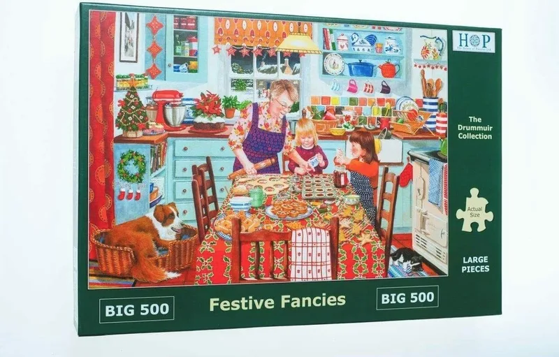 Festive Fancies Puzzel 500 XL Stukjes fra House of Puzzles, Flerfarvet-udgave – æske