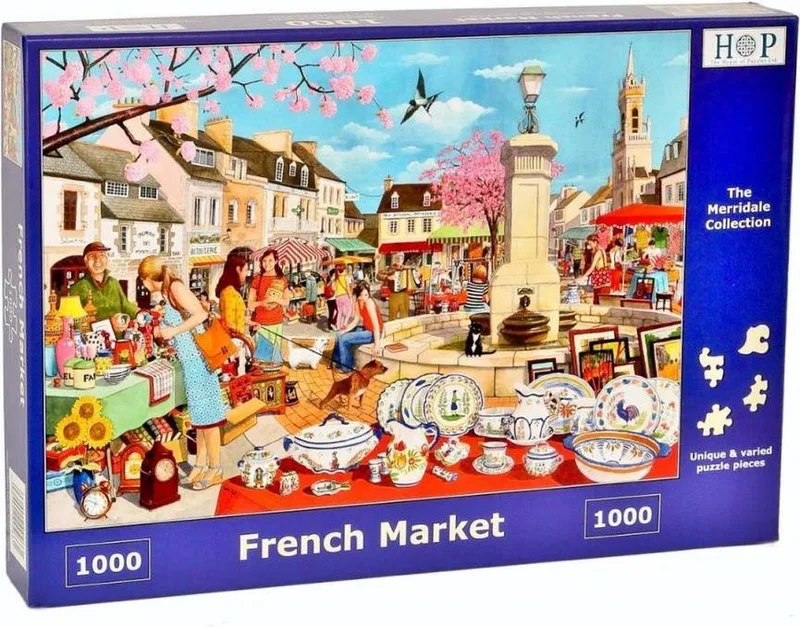 French Market - 1000 Piece Jigsaw Puzzle. fra House of Puzzles, Flerfarvet-udgave – æske