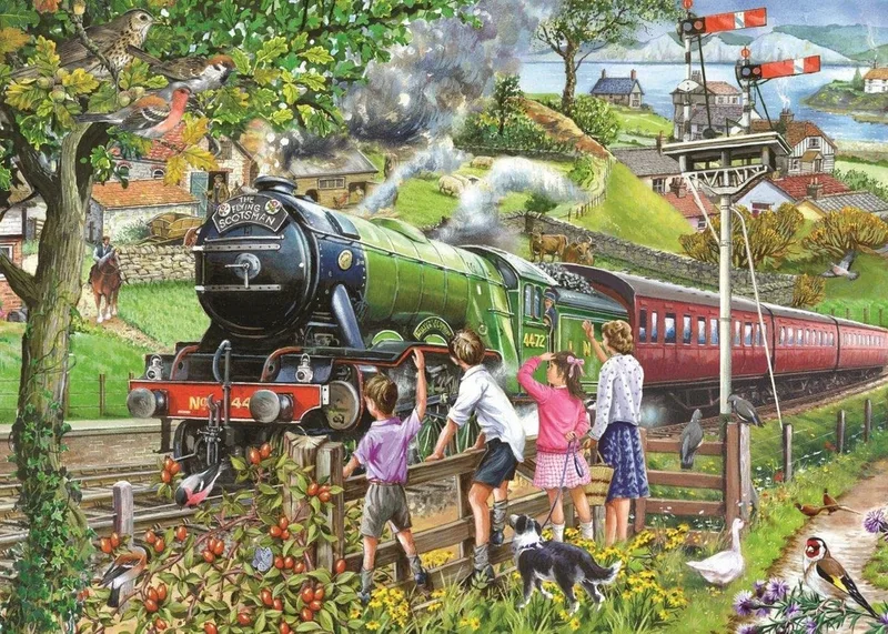 Full Steam Ahead Puzzel 1000 Stukjes från House of Puzzles, utgåva Flerfärgad – kartong