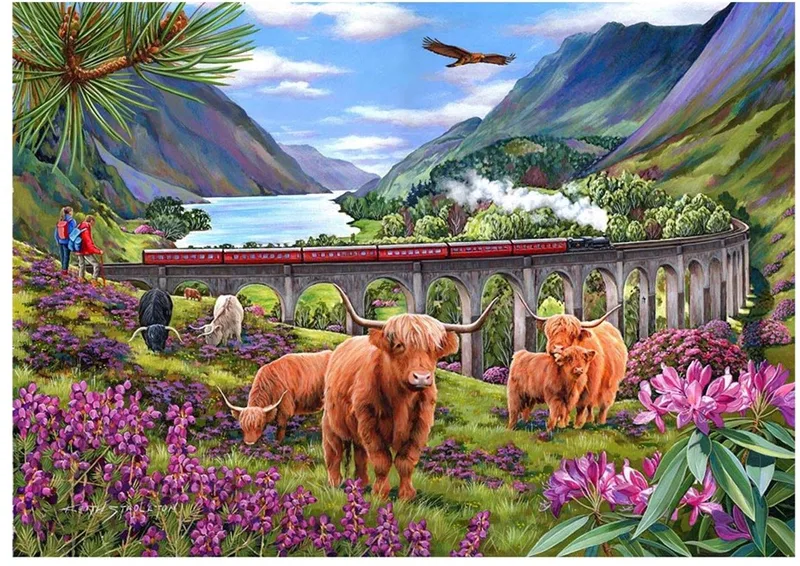 Glenfinnan Ladies Puzzel 500 XL Stukjes von House of Puzzles, Ausgabe Mehrfarbig – Schachtel