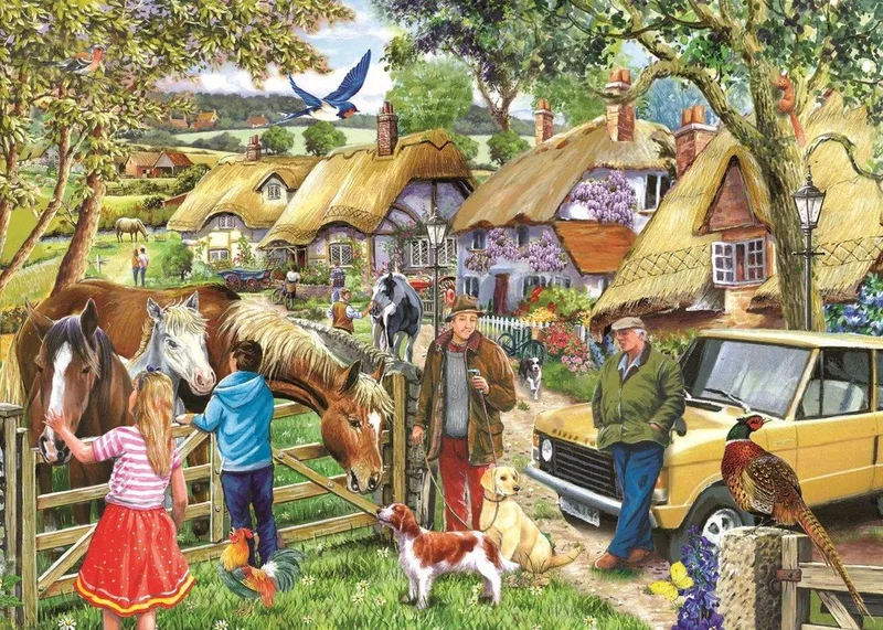 Horses and Hounds Puzzel 500 XL Stukjes van House of Puzzles, editie Meerkleurig – doos